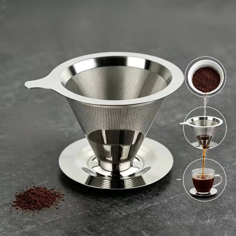 Coffee Equipment Pour Over - Filtre à café en acier inoxydable