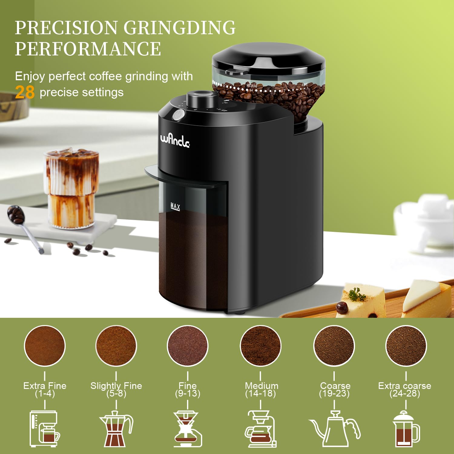 Wancle Moulin à café automatiq - Coffee Grinder Burr Flat avis et prix
